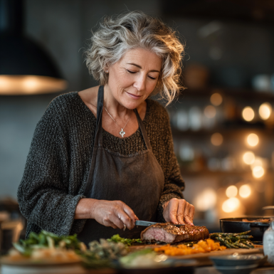 Група активних людей старшого віку займається фізичними вправами